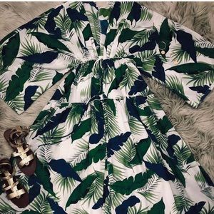 Tropical print kimono